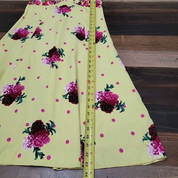 MARC JACOBS Polka Dot & Floral Print Romantic Retro Silk Midi Sunny Dress Size 6 - Picture 9 of 11